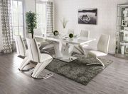 White high gloss contemporary table w/ leaf