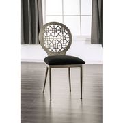 Abner Steel chrome metal / black fabric dining chair