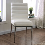 Padded seat & back white finish leatherette dining chair main photo