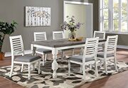 Dining table in antique white/gray finish