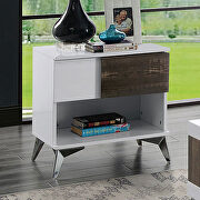 Two-tone retro futuristic design end table