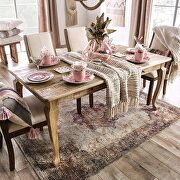 Weathered light natural tone rustic style dining table main photo