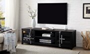 Metal frame construction and distressed dark oak TV stand main photo