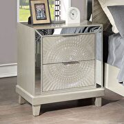 Champagne decorative pattern glam style nightstand