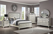 Champagne decorative pattern glam style platfrom bed