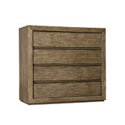 Light walnut textured wood grain transitional 4-drawer chest main photo