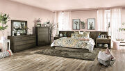 Light walnut textured wood grain transitional bed main photo