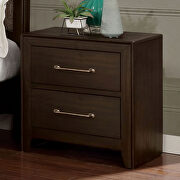 Walnut/ light brown solid wood transitional nightstand
