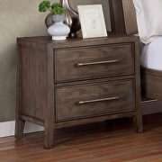 Warm gray/ beige wood grain finish transitional nightstand main photo