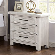 Antique white sturdy wood construction transitional nightstand