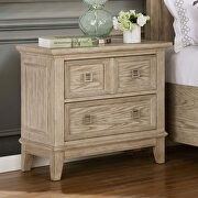 Natural tone/ beige wood grain finish transitional nightstand
