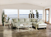 Soft and extra plush ivory fabric sectional sofa