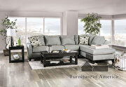 Bridie (Gray) Soft and extra plush gray fabric sectional sofa