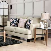 Burlap Weave Beige Contemporary Loveseat