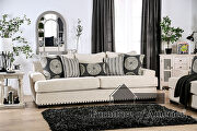 Ivory chenille contemporary loveseat