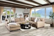 Brown fabric oversized US-made sectional couch main photo