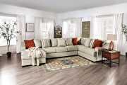 Decorator-inspired beige fabric sectional sofa