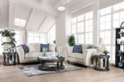 Ivory Linen-like Fabric US-made Transitional Sofa