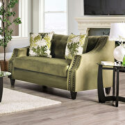 Line-textured american-made green loveseat