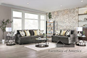 Taliyah (Gray) Gray/ yellow chenille fabric sofa