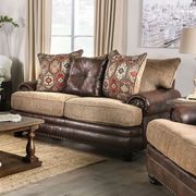 US-made oversized brown / tan casual style loveseat