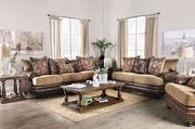 US-made oversized brown / tan casual style sofa main photo
