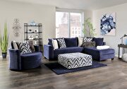 Marvelous and wildly unique 'z' pattern fabric sectional sofa main photo
