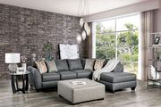 Gray chenille fabric casual style US-made sectional main photo