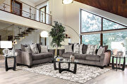 Sophisticated and smoky gray upholstery contemporary sofa