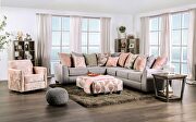 Elegant neutral gray chenille sectional sofa main photo