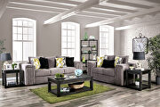 Warm gray chenille transitional sofa