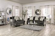 Hendon (Gray) Traditional design gray chenille fabric sofa