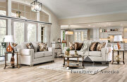 Light gray/ gold chenille fabric sofa