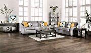 Jarrow (Light Gray) Light gray linen-like fabric sofa