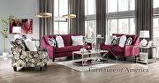 Modern design plum chenille fabric sofa main photo