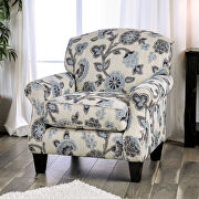 Ivory floral transitional chair main photo