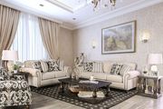 Ivory Chenille Transitional Sofa Made in US main photo