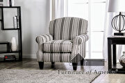 Charcoal striped transitional chair