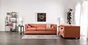 Tuxedo style plush velvet upholstery sofa