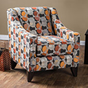 Ogee pattern orange/multi contemporary chair