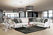 Off-white fabric glam/transitional style sectional