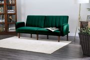 Flannelette green split-back sofa bed main photo