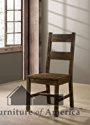 Sturdy rustic oak wood dining chair main photo