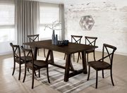 Brushed oak industrial style dining table main photo