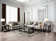 Chenille transitional US-made light gray sofa main photo