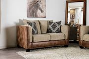Fabric/leatherette casual style loveseat main photo