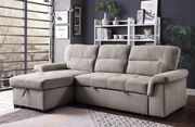 Linen light gray sleeper / storage sectional sofa main photo