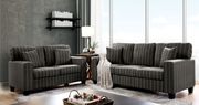 Pinstripe design dark gray fabric casual sofa main photo
