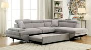 Foreman (Gray) Gray fabric sectional sofa w/ sleeper