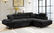 Foreman (Black) Contemporary adjustable arms sectional sofa